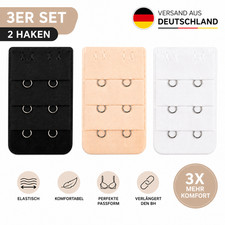 BH Verlängerung 3er Set 2 Haken BH Erweiterung Extender Schwarz Weiß Beige Bra Damen-Unterwäsche Set price