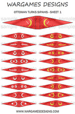 15 mm osmanische Türken Sipahis Fahnen & Lanzen Wimpel - Blatt 1 Flags & Pennants price