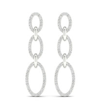 Weißgold 0,33 cttw Diamant ovale Glieder Ohrhänger in einwandfreiem Zustand Diamond Earrings price