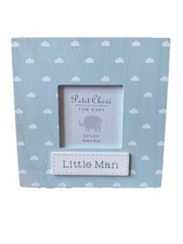Neu Baby Fotorahmen 3,5 x 3,5" hellblau gepunktet Baby Junge kleiner Mann Neu in OVP Baby-Photo Frame-Album price