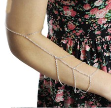 Damen Mehrlagig Hand Arm Sklave Kette Manschette Geschirr Kette Sklave Ring Armband! Shahmeran Bracelet price