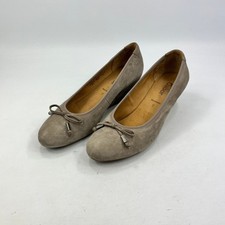 Gabor Sacchetto Damen Keilabsatz taupe Wildleder UK 7 Schleife Akzent leicht Wedge Heels price