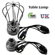 Vintage Industrial Rustikal Steampunk Metall Wasserrohr Tisch Leuchten Käfig Schreibtischlampe Babyzimmer-Tischlampe price