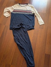 Herren Schlafanzug Pyjama 2XL Lang Baumwolle Blau C&A Herren-Pyjama price