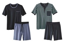 Livergy Herren Shorty Pyjama Schlafanzug 2-Teiler Kurze Hose + Kurzarm Shirt Herren-Pyjama price