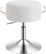 WOLTU Schminkhocker Barhocker rund höhenverstellbarer gepolstert Hocker Weiß Barhocker price