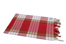 Saunatuch Hamamtuch Pestemal rot kariert mit Fransen Hamam Zubehör Classic Pestemal price