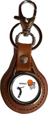 Netball Sport Damen braun PU Leder rund Schlüsselanhänger und Samt Geschenktasche Damen-Sports Tasche price