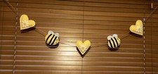 Handgefertigte Filz, Hummel/Herz, Wimpelkette, Girlande, KOSTENLOSER VERSAND Felt price