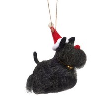 Sass & Belle Scottie Hund rote Nase Filz hängend Christbaumschmuck Neuheit Spaß Felt price