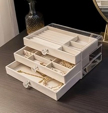 Schmuck-Organizer Box 3-lagig mit Schublade Ohrring Ringe Halter Jewelry Boxes price