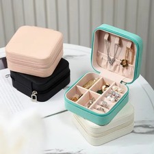 Mini Portable Travel Jewelry Box Organizer Display Jewellery Storage Zipper C-qp Jewelry Boxes price