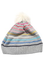 GAP KIDS Bommelmütze Kinder Mütze Gestreift Farbenfroh Baumwolle Grau Kids' Mütze price
