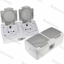 16A EU Steckdose Aufputz Wasserdicht Abdeckung Zweiloch Steckdose Heim Appliances Display / Outlet price