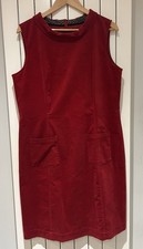 Laura Ashley Trägerkleid rot Samt ärmellos UK 16 Taschen Wedding Kleid price