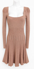 Guess Größe Small 8 10 Rosa Metallic Stretch Skater Strickkleid Wedding Kleid price