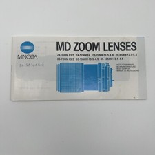 Minolta MD Zoom Lenses Bedienungsanleitung #P2 Lenses price