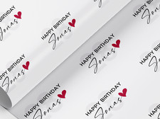Geschenkpapier personalisiert Geburtstag, Geschenkpapier, beliebiger Name, beliebiger Wortlaut Wrapping Paper price