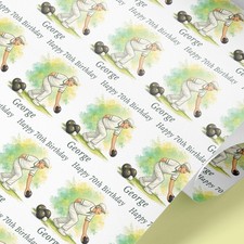 Personalisierte Rasenschalen Geschenkpapier für Ihn | Jeder Name jedes Alter Wrapping Paper price