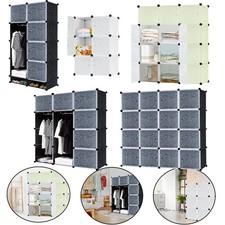 DIY Regalsystem Garderobe Kleiderschrank Schrank Steckregal Schuhschrank Türen Kleiderschrank & Schrank price