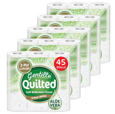 Toilettenpapier 45 Rollen. Gentille gesteppte Badezimmer Aloe Vera Taschentücher Luxus 3-lagig Tissue price