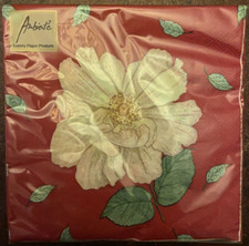 Ambiente Servietten Tissue 3lagig 33x33 cm White Flowers red Serviettentechnik Tissue price