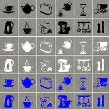 KÜCHENUTENSILIEN (Set B) Aufkleber, wasserdicht, funktioniert auf Fliesen/Glas/Keramik Electric Küche Appliances Dowry Sets price