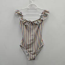 Solider & gestreifter Amelia Badeanzug Einteiler Schwimmen Strandkostüm Größe Small Modest Swimwear price
