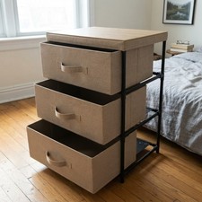 Stilvoller faltbarer Schubladenschrank aus Stoff mit Holzplatte - mühelose Montage Babyzimmer-Kommode price