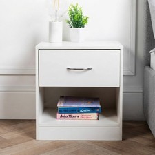 Eleganter weißer Nachttisch aus Holz mit Aufbewahrungsregal - perfekt für Schlafzimmer & Büro Babyzimmer-Kommode price