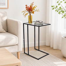 Sofa Beistelltisch schwarz mit Klarglasplatte Couchtisch Beistelltisch für Wohnzimmer Sofa Side Table price