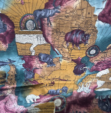 Tela acolchada de algodón con estampado de mapa Dark Academia verde dorado BT mitad Y #12 Map y Globe price