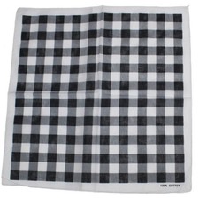Bandana unisex a cuadros blanco y negro estampado de guinga 100 % algodón 53 x 53 cm Unisex Bufanda price
