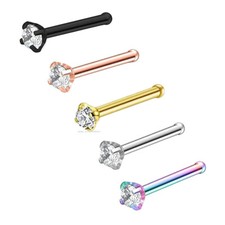 Piercing de cuerpo recto con pasador de gema transparente y hueso para nariz Nose Stud price
