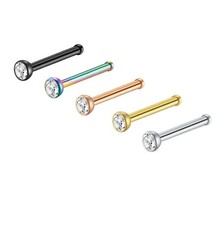 Perno de nariz de acero inoxidable de 2 mm pasador de hueso gema transparente en forma de L perno recto Nose Stud price
