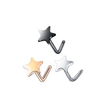 Piercing de hueso de pasador recto de acero inoxidable estrella 316L 4,5 mm curva en L para nariz Nose Stud price