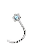 Piercing Joyería Tapón Nariz Stud Espiral 0,8mm Flor con Circonita en 3mm Nose Stud price