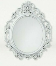 Espejo Adornado Plateado Shabby Chic Enmarcado Pared Colgante Decorativo Arte Barroco 61cm Framed Espejo price
