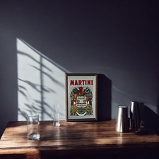 Espejo pequeño con marco de madera estilo Martini | Espejo de pub 33x23 cm Framed Espejo price