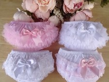 Bragas con volantes de encaje para bebé niñas bragas de algodón ocasión de bautizo hasta 18 meses Braguitas para bebé price