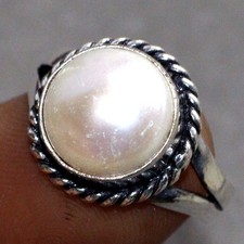 Pearl 925 Silver Plated Handmade Ring US 6 Special For Independence Day AU c234 Pearl Anillo price