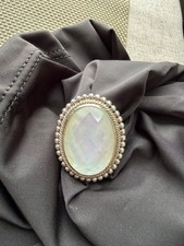 Anillo de madreperla de plata esterlina 925 genuino banda talla N Pearl Anillo price