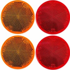 2" Inch Round Reflector Bike,Trailer, Truck, Boat, Mailbox Qty 4 (2 Red/2 Amber) Mailbox price
