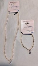 Juego de pulsera y collar a juego de perlas de cristal de Swarovski de L & J Swarovski Bracelet price