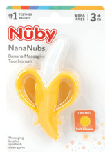 Cepillo de dientes masajeador de plátano Nuby NanaNubs - 100 % silicona extra suave - sin BPA Encías Cepillo para bebé price