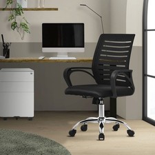 Silla de oficina ergonomica negra asiento ordenador regulable tapizado de malla Oficina Silla price