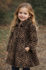 Abrigo Fleur de Champs Niñas M 6/7 Terciopelo Leopardo 2 Botones Retro Y2K Chaqueta Jacket de niña price