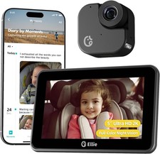 Monitor de Coche para Bebé Ellie, Monitor de Asiento Trasero 2K UHD con Visión Nocturna a Color, Face Tr Bebé Monitor price
