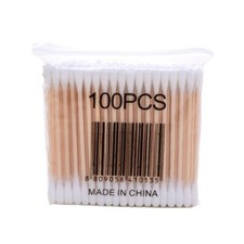 10 paquetes de 100=1000 hisopos de bambú para bebés Q-tips/algodón doble punta Algodón Bastoncillos para bebé price