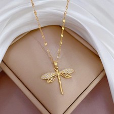 Collar Colgante Libélula Collar Decorativo Mujer Libélula Collar Joyería Oro Collar price
